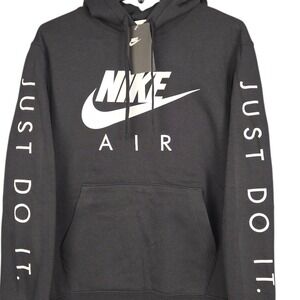 Nike Air JDI Fleece Hoodie Mens Black Small Just Do It Pullover Sweatshirt NWT